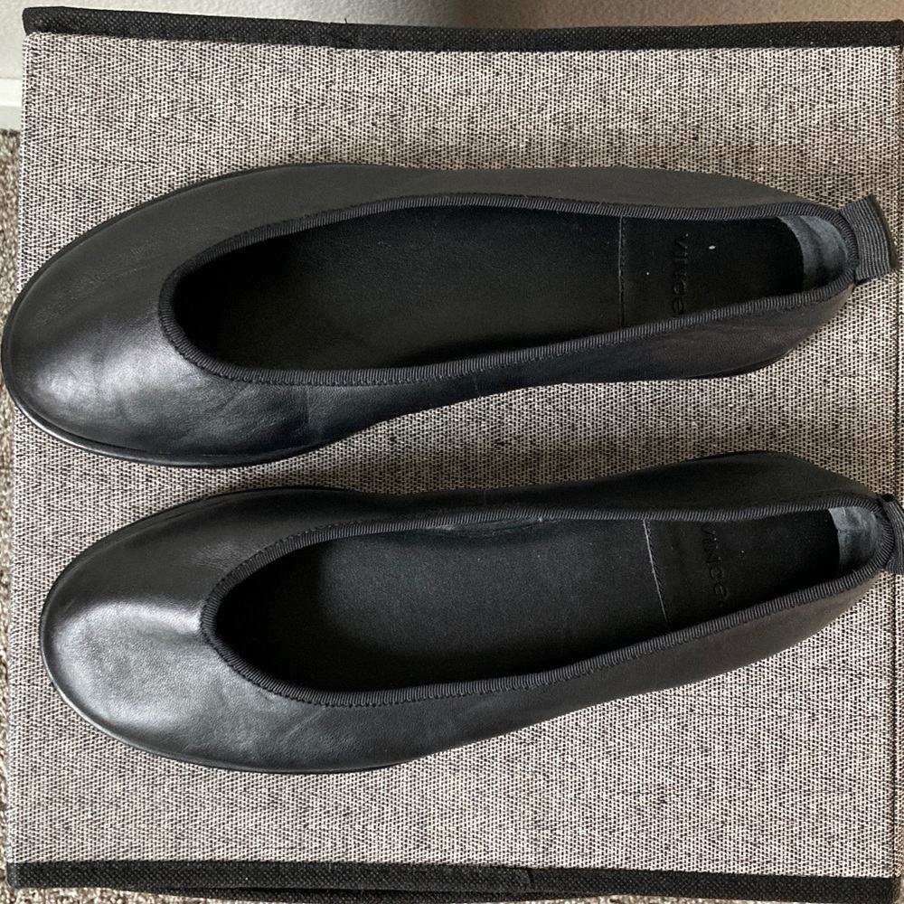 Vince Black Leather Ballet Flats - Picture 8 of 11